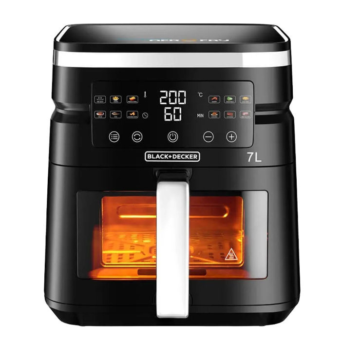 صورة بلاك اند ديكر قلاية هوائية – 7 لتر – 12 برنامج – 1800 واط – أسود – AF7010-B5