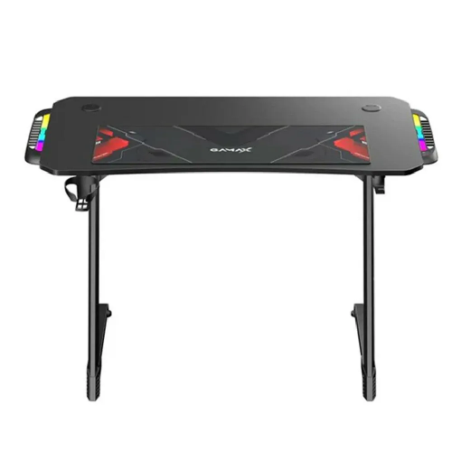 عرض تفاصيل طاولة ألعاب Gamax من ألياف الكربون مع إضاءة RGB ولوحة ماوس، TD-03-B - أسود