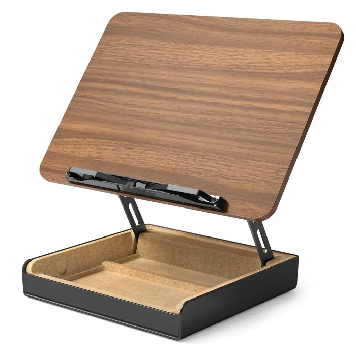 Picture of Gamvity Multi-Function Adjustable Wooden & Aluminum Laptop Stand with Storage Base