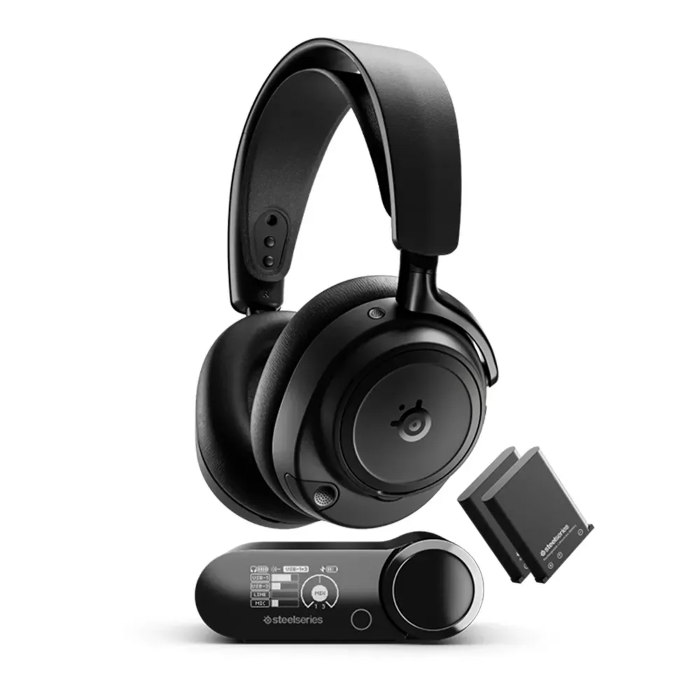 صورة سماعة ألعاب لاسلكية عالية الدقة من Steelseries Arctis Nova Elite - أسود داكن
