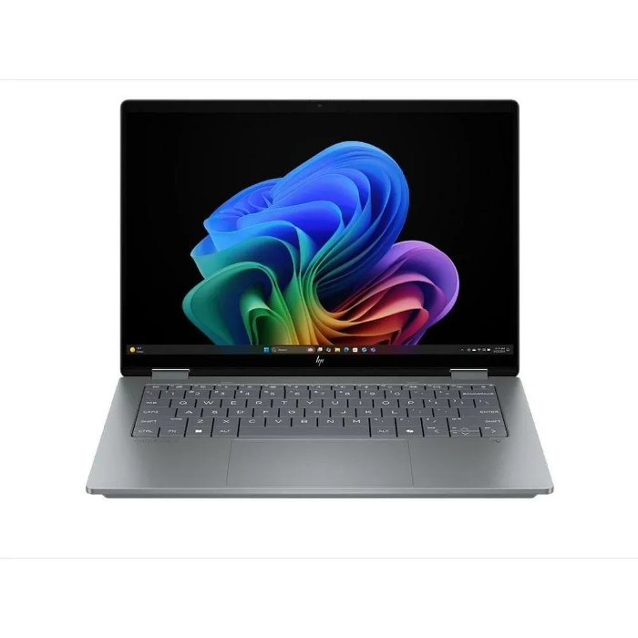 صورة لابتوب HP OmniBook X Flip 2 في 1 قابل للتحويل بتقنية الذكاء الاصطناعي من الجيل التالي، معالج AMD Ryzen AI 7، ذاكرة 24 جيجابايت، قرص صلب 1 تيرابايت، بطاقة رسومات AMD Radeon 860M، شاشة OLED تعمل باللمس مقاس 14 بوصة، نظام التشغيل Windows 11 Home، رقم الموديل 14-fk0016ne - فضي
