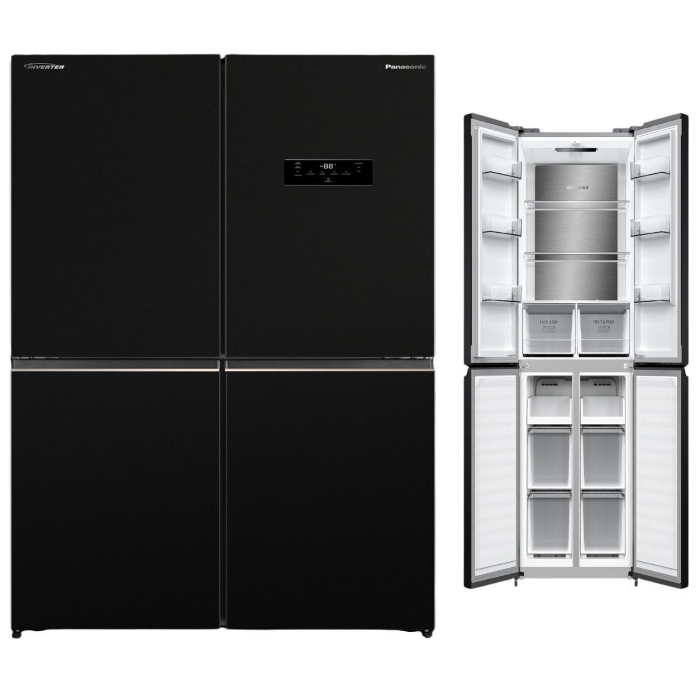 Picture of Panasonic 4 Door French Door Refrigerator 446 Liters 15.8 CFT, Black - NR-DC60MSSKW