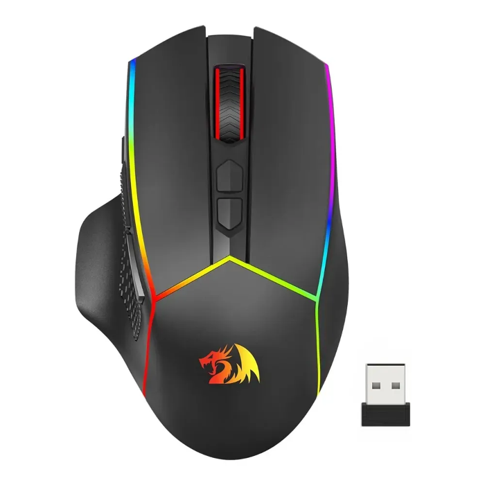 Picture of Redragon M814 AXE PRO RGB Tri-Mode 2.4G/Wired/Bluetooth Gaming Mouse, 8,000 DPI - Black