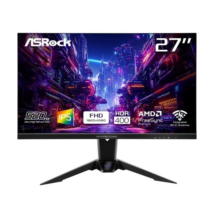 Picture of ASRock Phantom Gaming 27" Full HD 520Hz IPS with AMD FreeSync Premium HDR400, built-in Wi-Fi Antenna Gaming Monitor (PG27FFX2A)