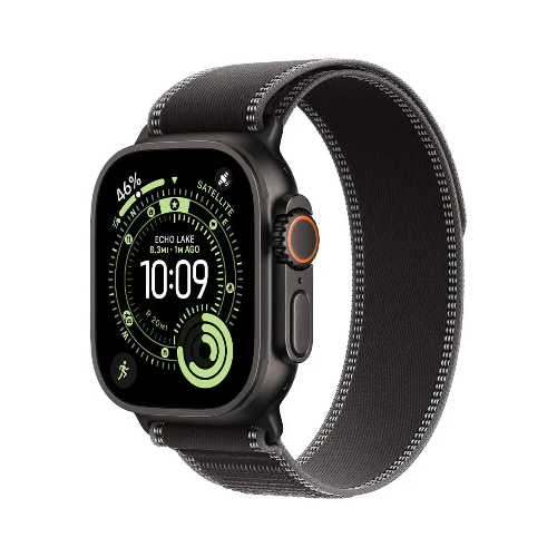 Show details for Apple Watch Ultra 3 GPS + Cellular 49mm Black Titanium Case with Black/Charcoal Trail Loop – S/M