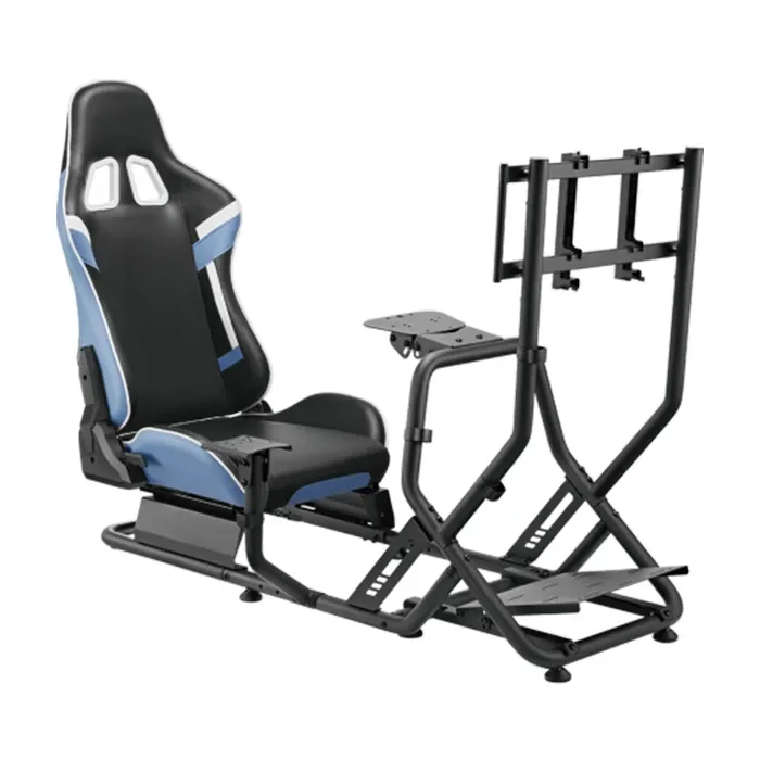 Picture of Gamvity Racing Simulator Cockpit With Monitor Mount Lrs09-bs03 - Black/blue
