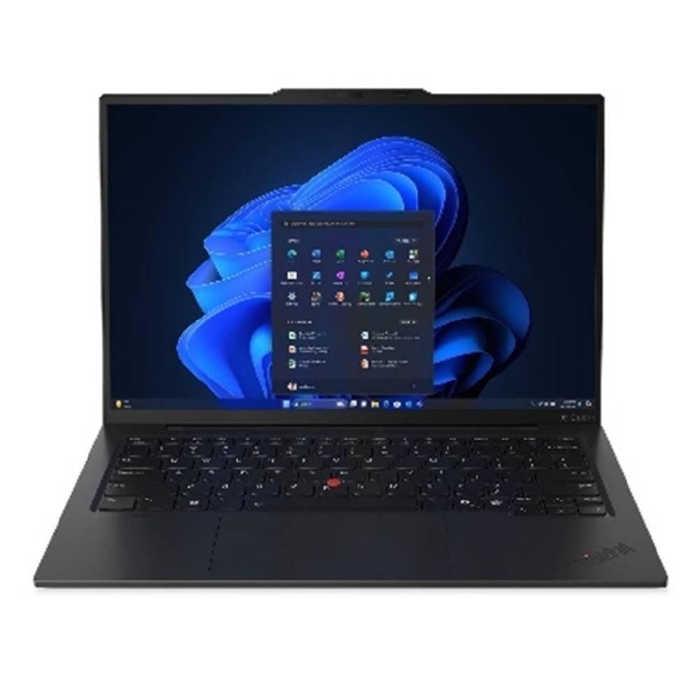صورة لابتوب لينوفو ثينك باد X1 كاربون، ذاكرة وصول عشوائي 16 جيجابايت، قرص صلب SSD سعة 1 تيرابايت، شاشة 14 بوصة، معالج Intel Core Ultra 7، معالج رسومات Intel مدمج، نظام التشغيل Windows 11 Pro، 21NX000NGR - أسود
