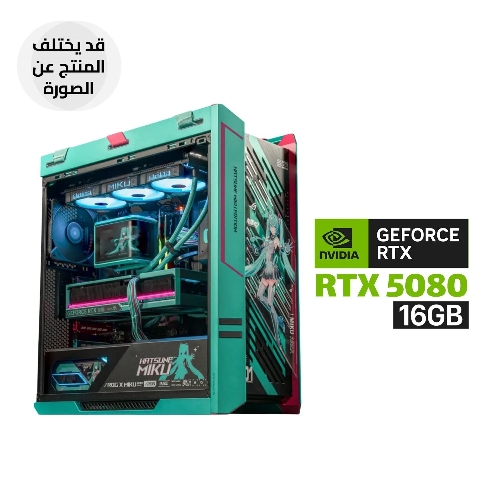 Picture of Gaming PC – AMD Ryzen 7 9800X3D, ASUS PRIME X870-P WiFi Motherboard, 32GB DDR5 RAM, 2TB NVMe SSD, ASUS PRIME RTX 5080 16GB GPU, ASUS TUF 1000W Gold PSU, ASUS PRIME L360 Liquid Cooler, ROG Strix Helios II Hatsune Miku Case, Windows 11 Pro