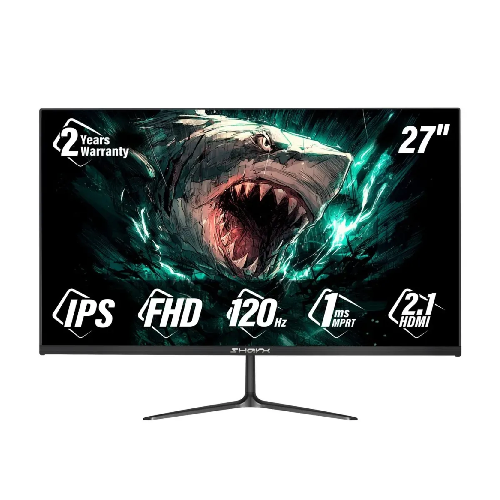 صورة شاشة ألعاب SharX Bite B27F120I مقاس 27 بوصة، لوحة IPS، دقة FHD، معدل تحديث 120 هرتز، زمن استجابة 1 مللي ثانية، منفذ HDMI 2.1