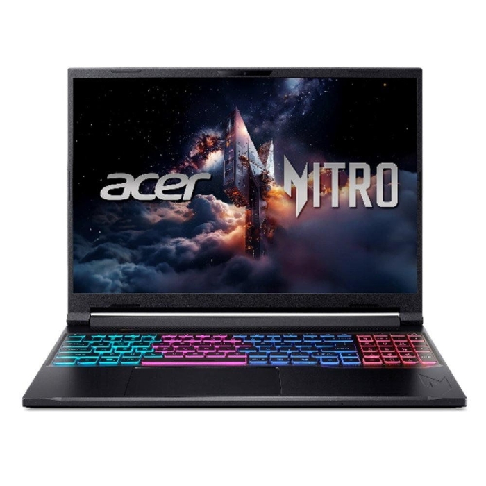 صورة لابتوب ألعاب أيسر نيترو V 16 سليم، معالج Intel Core 9-270H، شاشة LCD WQXGA مقاس 16 بوصة، ذاكرة وصول عشوائي 16 جيجابايت، قرص SSD بسعة 1 تيرابايت، بطاقة رسومات RTX 5070، نظام تشغيل Windows 11 Home، NH.QXDEM.001 - أسود أوبسيديان