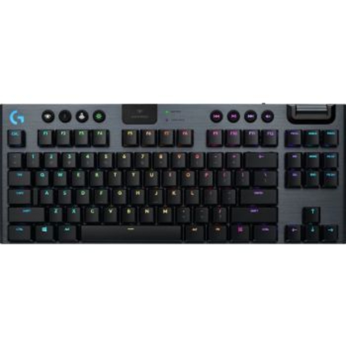 صورة لوحة مفاتيح الألعاب الميكانيكية اللاسلكية Logitech G915 TKL Light Speed ​​RGB بدون لوحة أرقام - سطح لمس