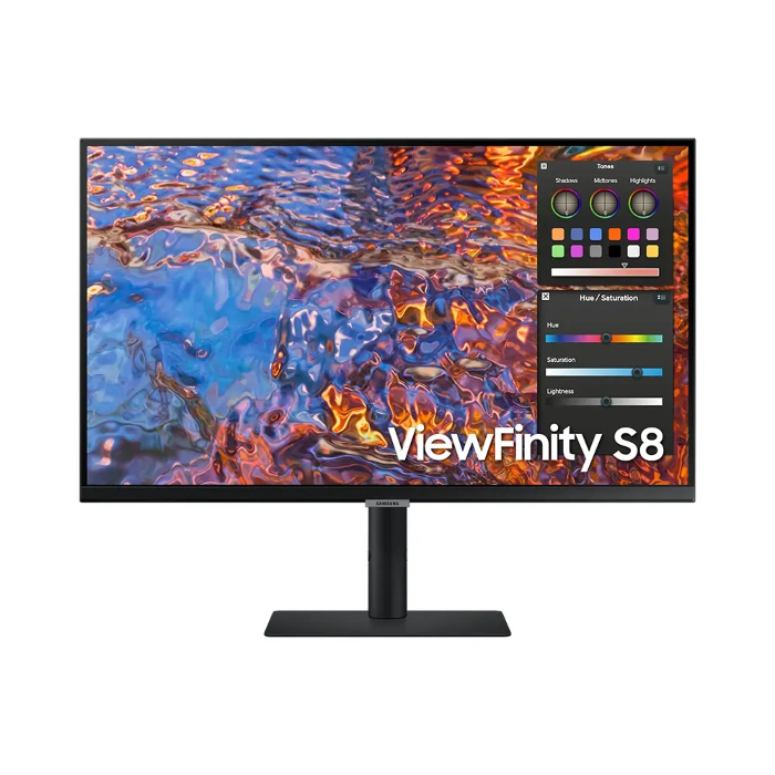 صورة شاشة سامسونج ViewFinity S8 مقاس 27 بوصة بدقة 4K UHD بتقنية IPS ومنفذ USB-C (LS27B800PXMXUE)