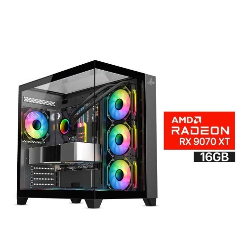 Picture of Gaming PC AMD Ryzen 7-7800X3D CPU, B650 Motherboard, 32GB DDR5 RAM, 2TB NVMe SSD, XFX Quick Silver Radeon RX 9070 XT 16GB VGA, 850 WATT GOLD PSU, AZZA L360 Liquid Cooler, Sharx Profin GX700 Case, Windows 11 Pro License