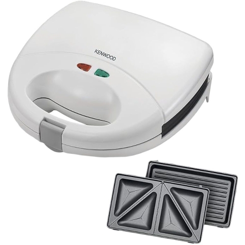 Show details for Kenwood 2-in-1 Sandwich Maker with Grill 750 Watts, White - SMP01.A0WH