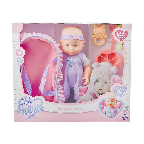 Picture of (Kids Toys)  BH-697919  Baby Habibi Doll Baby Bassinet 14inch