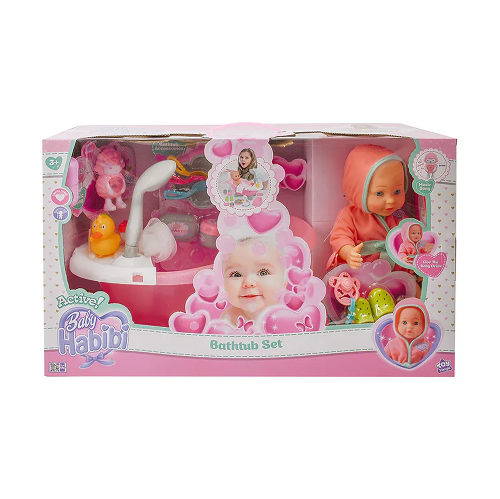Picture of (Kids Toys)  BH-697932  Baby Habibi Doll Bathtub Set 14inch (Active)