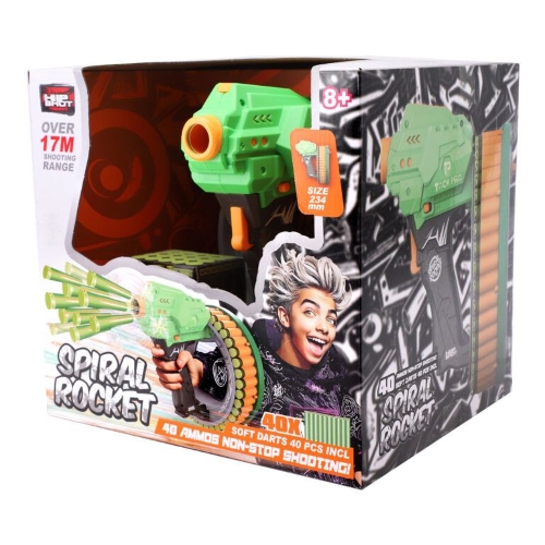Picture of (Kids Toys)  HS-FJ9014  Hip Shot B/O Spiral Rocket (w/ 40pcs Darts) 