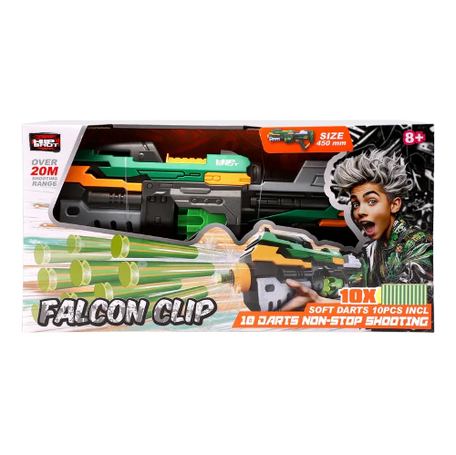 Picture of (Kids Toys)  HS-FJ8033  Hip Shot B/O Faclon Clip (w/ x10 Darts)  