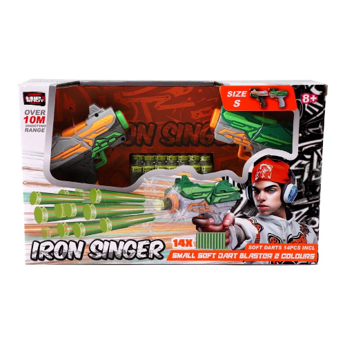 Picture of (Kids Toys)  HS-FJ8058  Hip Shot Combo Iron Singer (x2 Blaster) (w/ x14 Darts)  