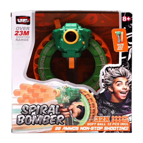 Picture of (Kids Toys)  HS-FJ9015  Hip Shot B/O Spiral Bomber (w/ 32pcs Soft Balls)  