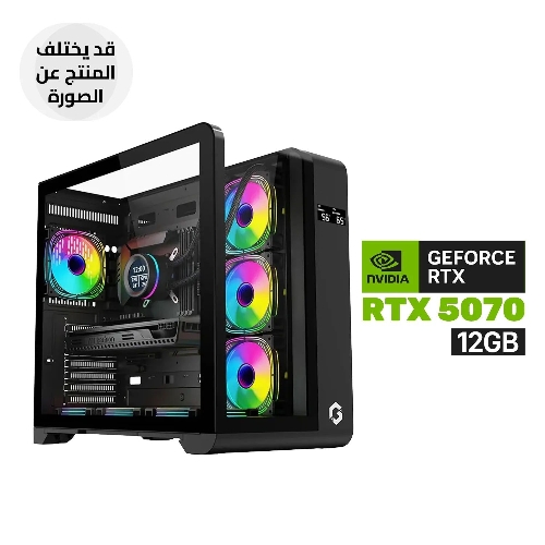 Picture of Gaming PC - Intel Core i7-14700F Processor, B760M WIFI DDR5 MotherBoard, 16GB D5 RAM, 1TB NVMe SSD, RTX 5070 12GB VGA, 850 Watt GOLD PSU, AZZA L240 Liquid Cooler, GameOn Infinity Midnight Series Case Black with 4 Fans, Windows 11 Pro License