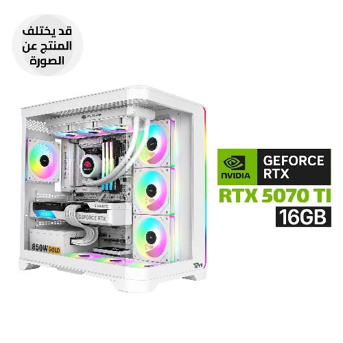 Picture of Gaming PC - AMD RYZEN 7-9800X3D, Asus TUF Gaming B850-Pro Wifi7 Neo White MB, 32GB RAM DDR5, 1TB SSD NVMe, GIGABYTE 5070 TI 16GB VGA, 850 WATT GOLD PSU, L360 Liquid Cooler White, Twisted Minds Flux Series ATX Case with 7x Fans, Windows 11 Pro (License)