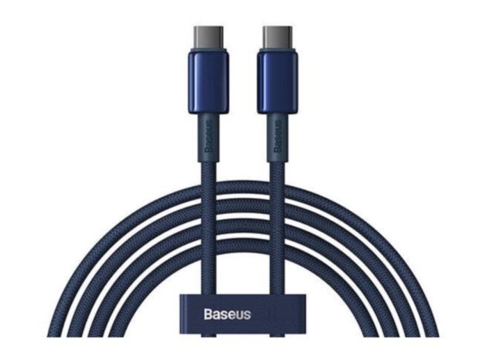 Picture of Baseus Tungsten Gold Fast Charging Cable USB-C to USB-C 100W 1m - Blue  P10319800321-03