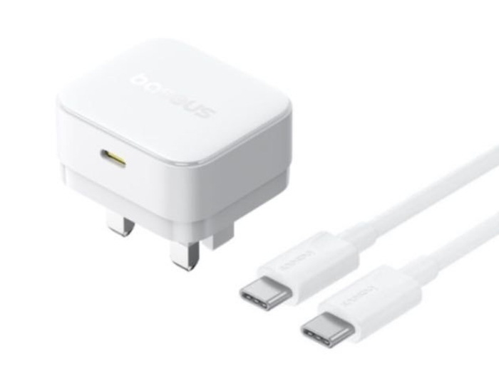 Picture of Baseus Palm Fast Charger 1C 30W - Moon White(with Baseus Cable USB-C to USB-C 60W)  P1011160E213-Z2