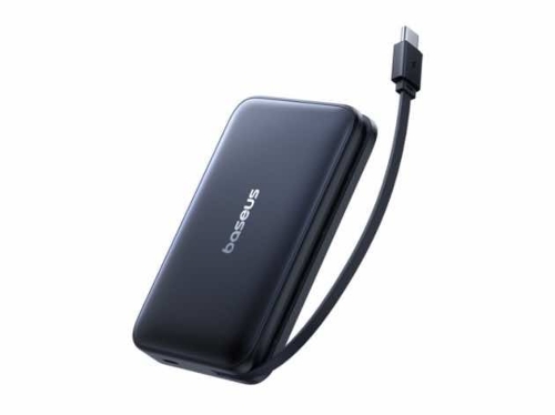 صورة بنك طاقة مغناطيسي Baseus PicoGo AM61 Qi2.2 مع كابل مدمج بسرعة 10000mAh 45W - E0028V00 أسود كوني