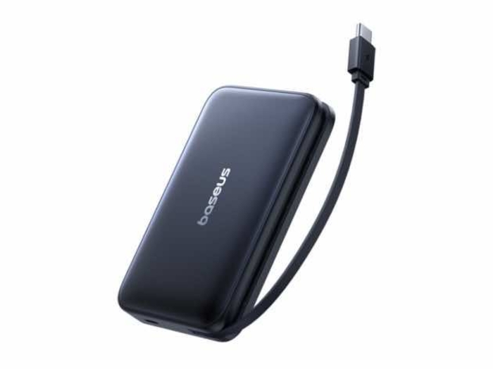 صورة بنك طاقة مغناطيسي Baseus PicoGo AM61 Qi2.2 مع كابل مدمج بسرعة 10000mAh 45W - E0028V00 أسود كوني