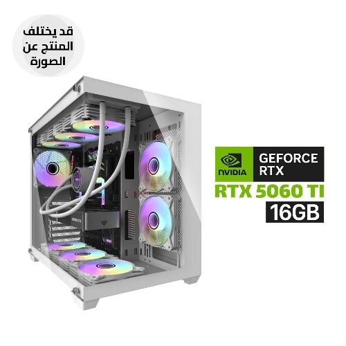Picture of Gaming PC - Intel Core i7-14700F CPU, ASUS B760-F WIFI Motherboard, 16GB D5 RAM, 1TB SSD NVMe, RTX 5060 TI 16GB VGA White, 750 WATT BRONZ PSU, L240 Liquid Cooler White, DarkFlash Aigo C285P V2 Mid Tower Case with 7x ARGB Fans, Windows 11 Pro (License)