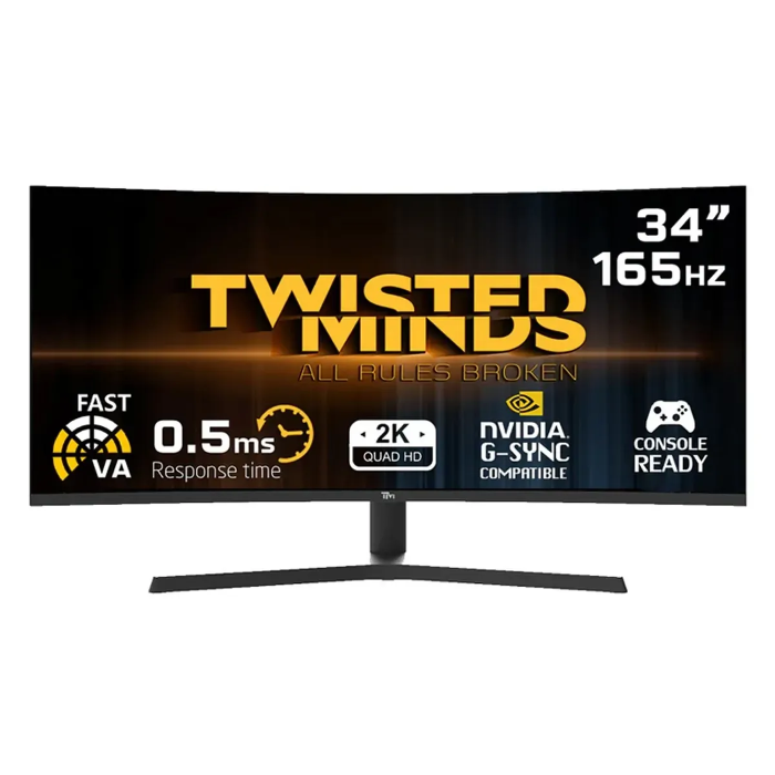 Picture of Twisted Minds 34" FAST VA Panel 165HZ 0.5ms HDMI 2.1 Curved Gaming Monitor