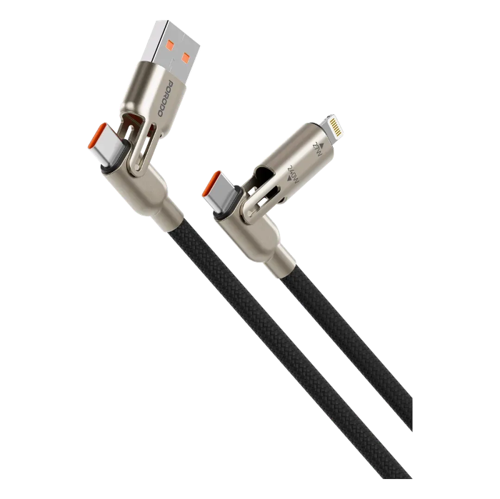 Picture of Porodo 4-IN-1 240W Braided Cable-Black