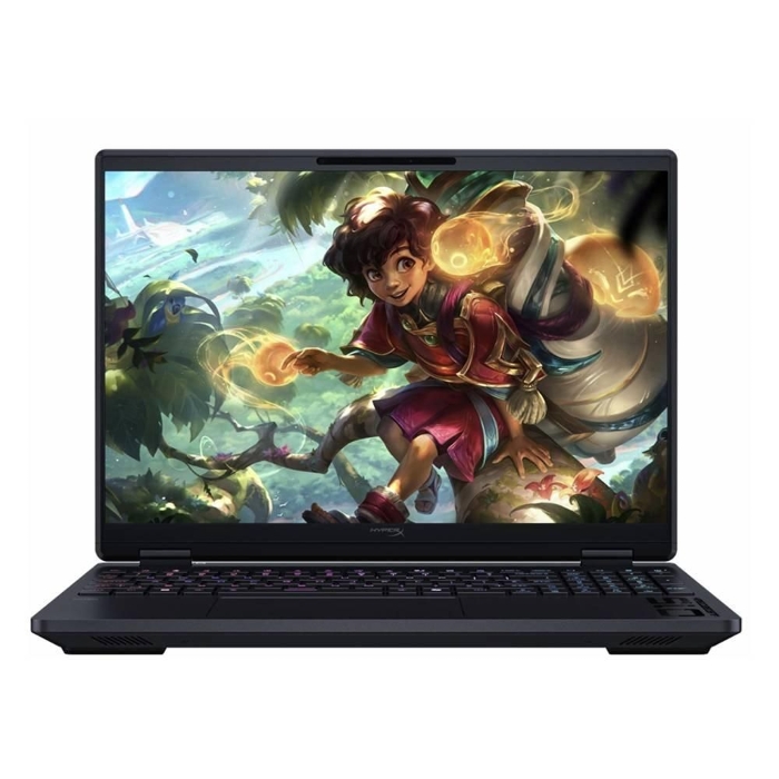 صورة لابتوب HP HyperX OMEN للألعاب، معالج Intel Core i7، ذاكرة وصول عشوائي 16 جيجابايت، قرص صلب SSD بسعة 512 جيجابايت، معالج رسومات Nvidia GeForce RTX 5070، شاشة 16 بوصة، نظام التشغيل Windows 11 Home، رقم الموديل 16-AM2000NE - أسود