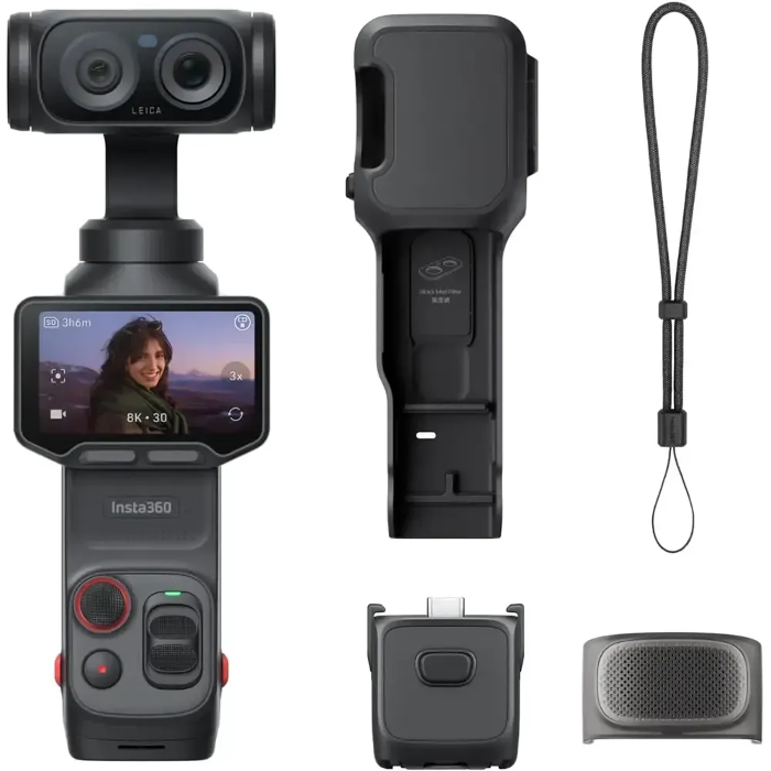 صورة كاميرا Insta360 Luna Ultra Standard مع مثبت جيمبال - أسود كوني