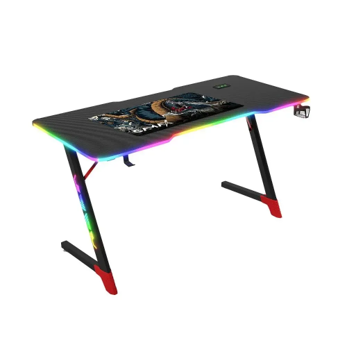 Picture of Gamax D2501 3 Sides RGB Carbon Fiber Gaming Table 120*60*74 cm With MousePad - Black