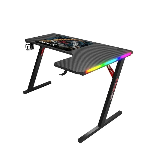 Picture of Gamax P201-LB L Shaped Right Sides RGB Carbon Fiber Gaming Desk 140*100*74 cm with MousePad - Black