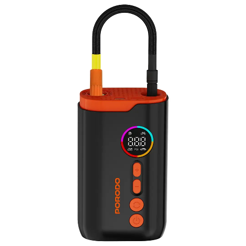 Picture of Porodo Lifestyle 55W Portable Tire Inflator 150 PSI with 4 Modes and Digital Display-Black