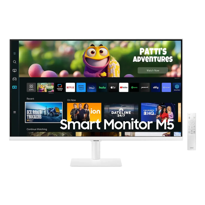 صورة شاشة ذكية مسطحة Samsung M5 S27CM501EM مقاس 27 بوصة، دقة FHD، لوحة VA، معدل تحديث 60 هرتز، زمن استجابة 4 مللي ثانية، تدعم HDR10 - لون أبيض