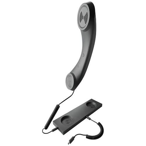 Picture of Porodo Classic Retro Phone Handset with Type-C Connector -Black