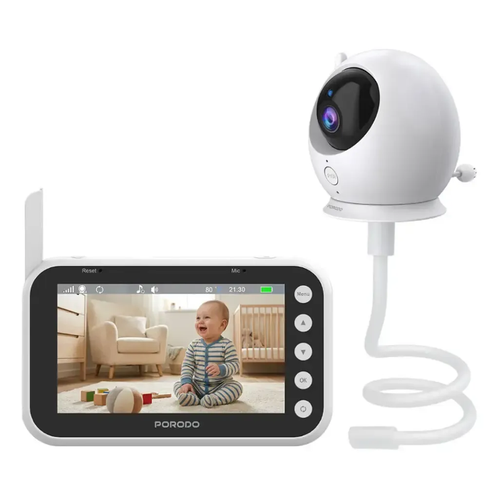 Picture of Porodo Lifestyle LUMI Baby Smart Monitor Camera and Display Screen-Silver