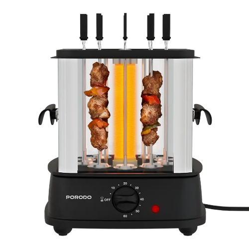 Picture of Porodo Lifestyle Grilljet Electric Rotisserie Kebab Grill with Auto-Rotating Skewers - Black