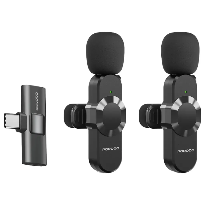 Picture of Porodo Audix Pro Lavalier Dual Microphone-Black