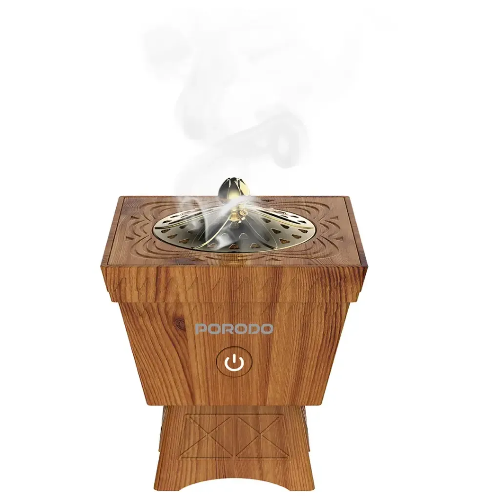 Picture of Porodo Classic Wood-Finish portable Incense Burner-Brown