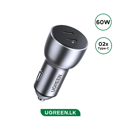 Picture of UGREEN 36W Car 2-Port Charger Alu Case (Space Grey)CD213