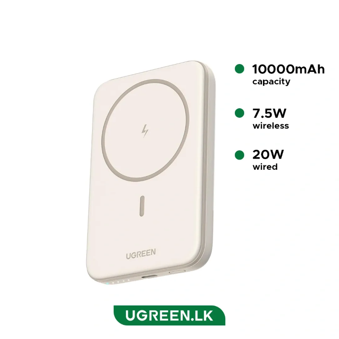 Picture of UGREEN 10000mAh  Magnetic Wireless15W Power Bank PD-20W Beige PB561
