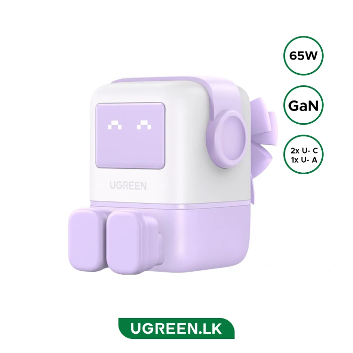 Picture of UGREEN Uno RG 65W 3-Port GaN Fast Charger UK Purple 35292