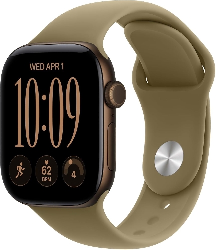 Picture of Apple Watch Series 12 42MM Dark Bronze Aluminium Case Olive Sport Band GPS S/M