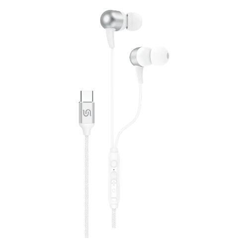 Picture of Porodo Soundtec CRON USB-C Stereo Earphones-White