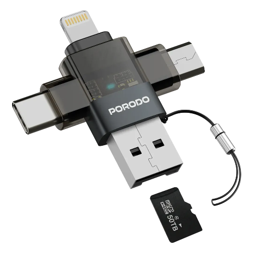 Picture of Porodo MINILINK Transparent 3-in-1 OTG Adapter